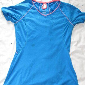Blue Danskin Short Sleeve Shirt Woman's Size Small